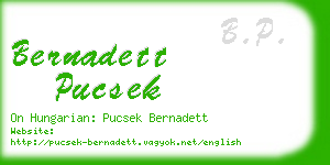 bernadett pucsek business card